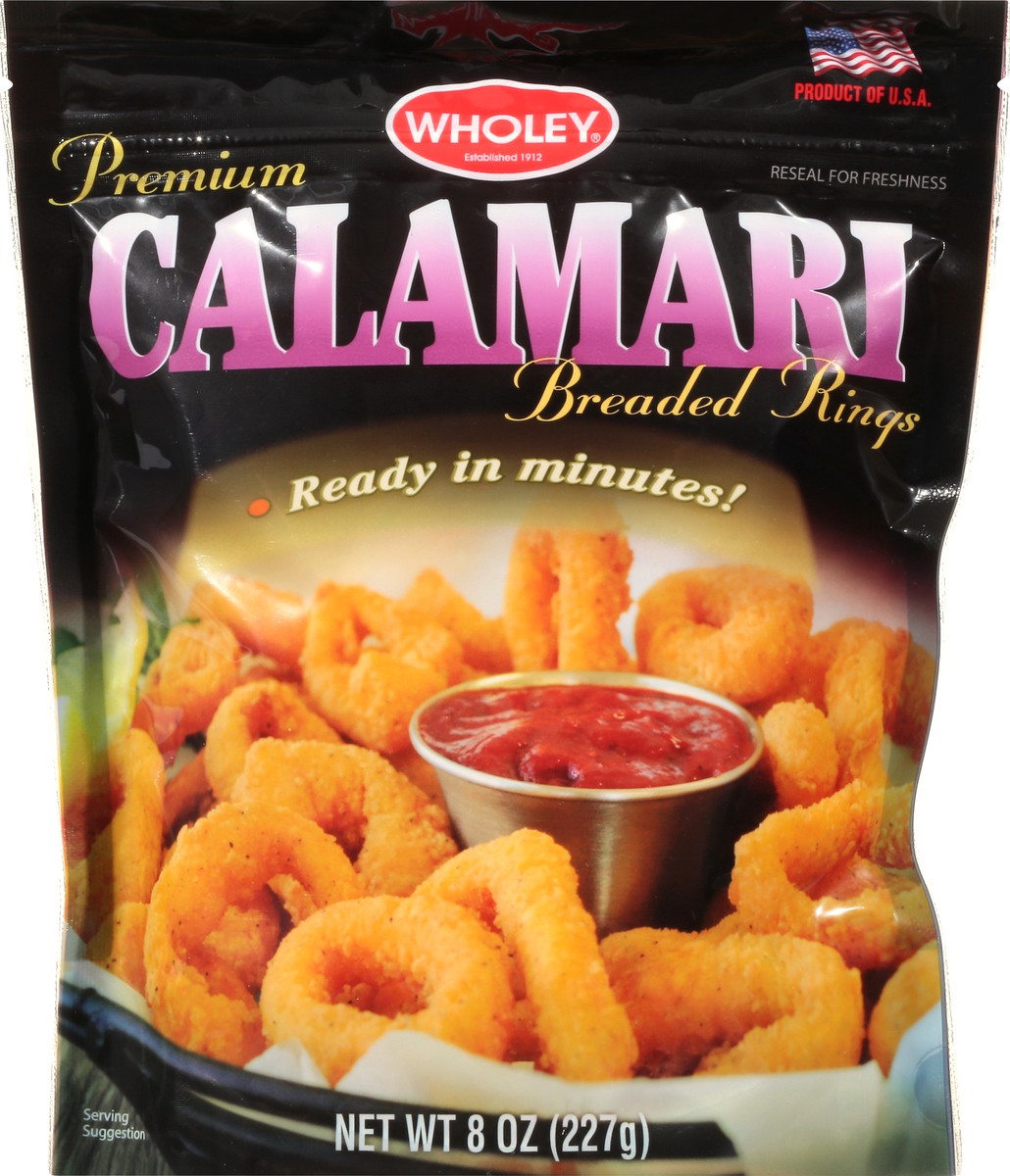 slide 9 of 13, Wholey Premium Breaded Rings Calamari 8 oz, 8 oz