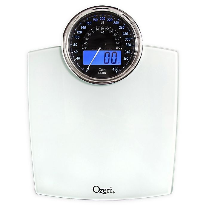 slide 1 of 9, Ozeri Rev Bathroom Scale w/Electro-Mechanical Weight Dial 50 gram Sensor Technology White, 1 ct