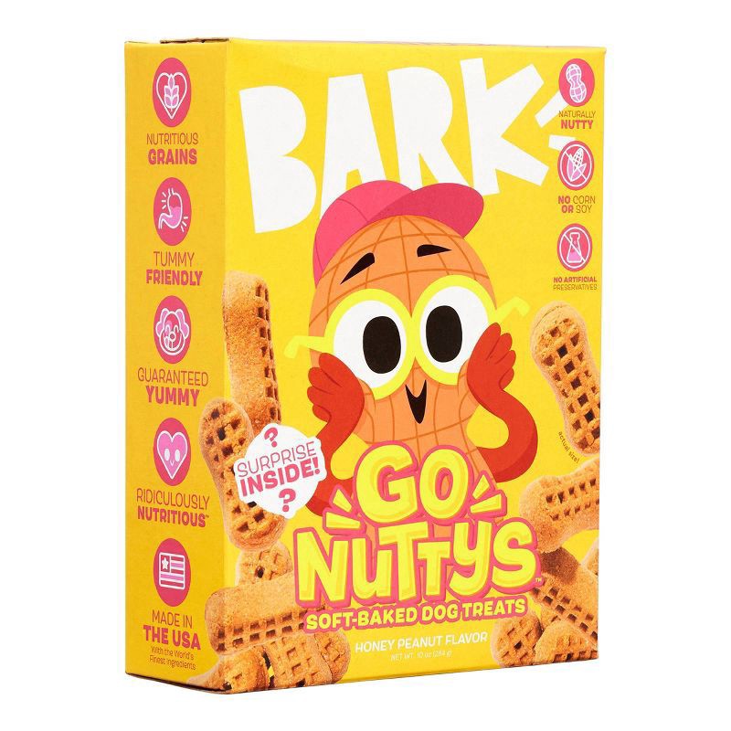 slide 1 of 7, BARK Go Nutty Soft Peanut Butter Flavor Dog Treats - 10oz, 10 oz