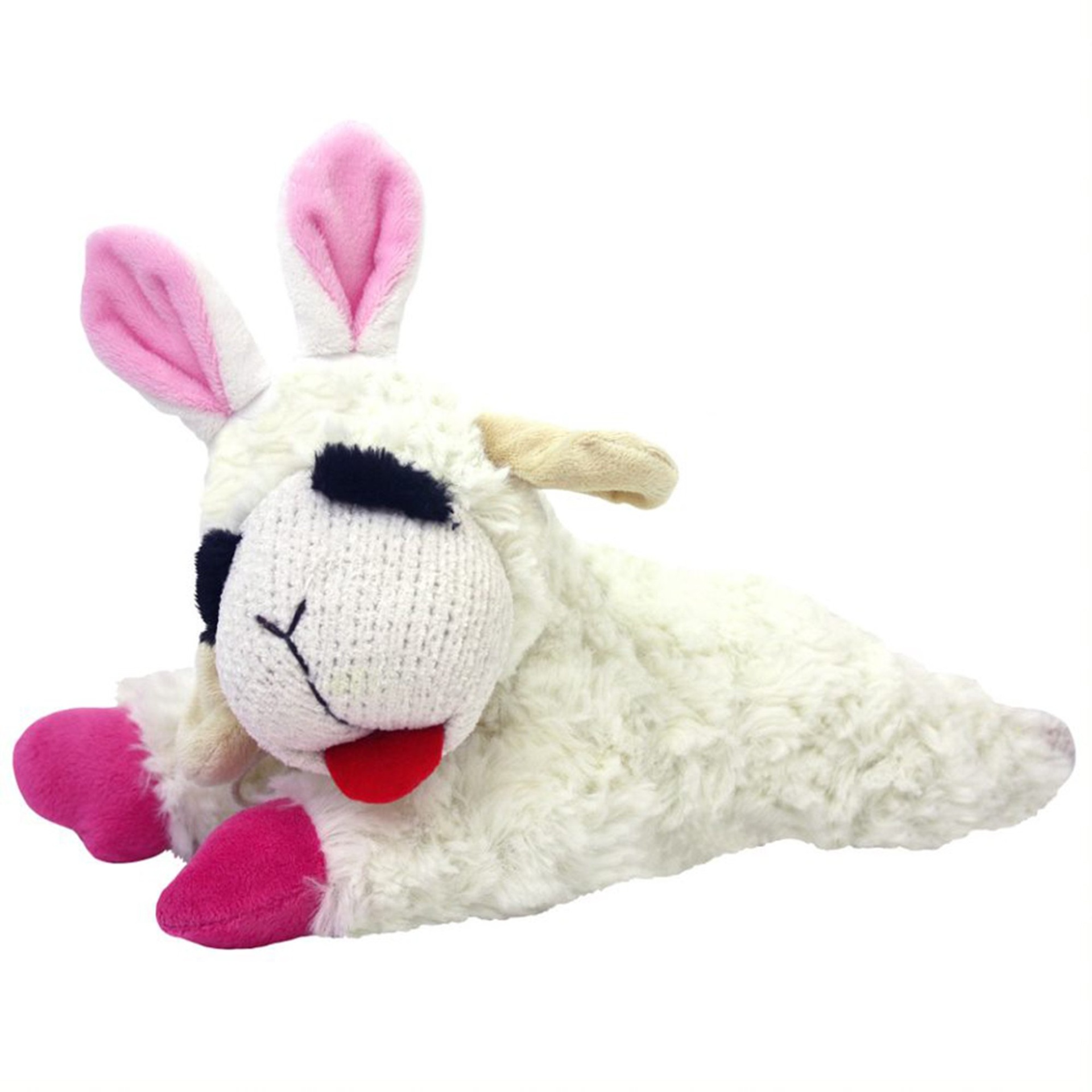 slide 1 of 1, MultiPet Lamb Chop with Bunny Ears Dog Toy, MED