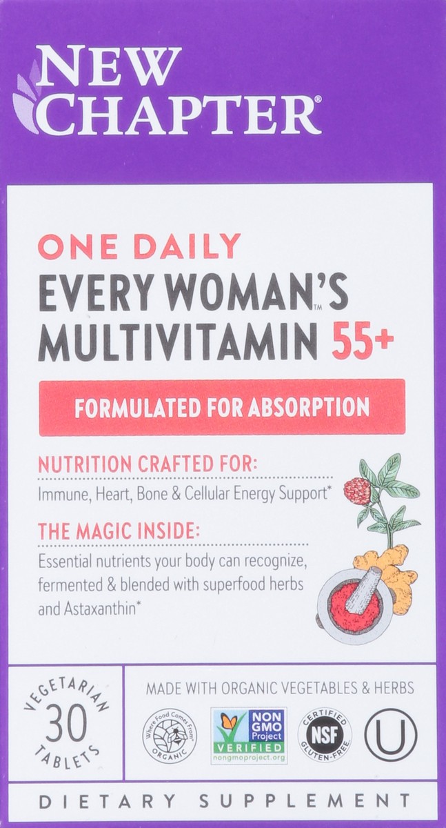 slide 5 of 9, New Chapter 55+ One Daily Every Woman's Multivitamin 30 Vegetarian Tablets, 30 ct