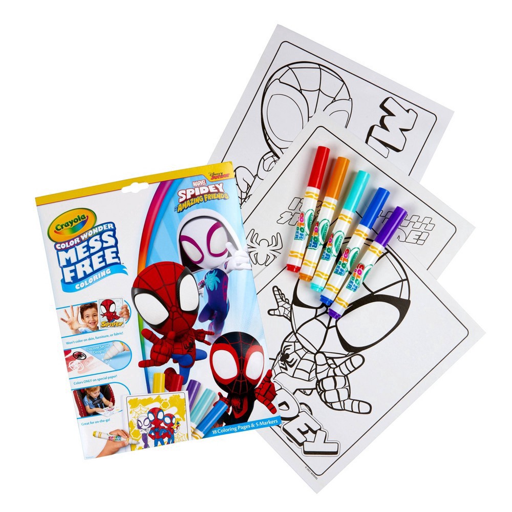slide 4 of 9, Crayola Color Wonder, Spiderman Coloring Pages & Mess Free Markers, Gift, 1 ct