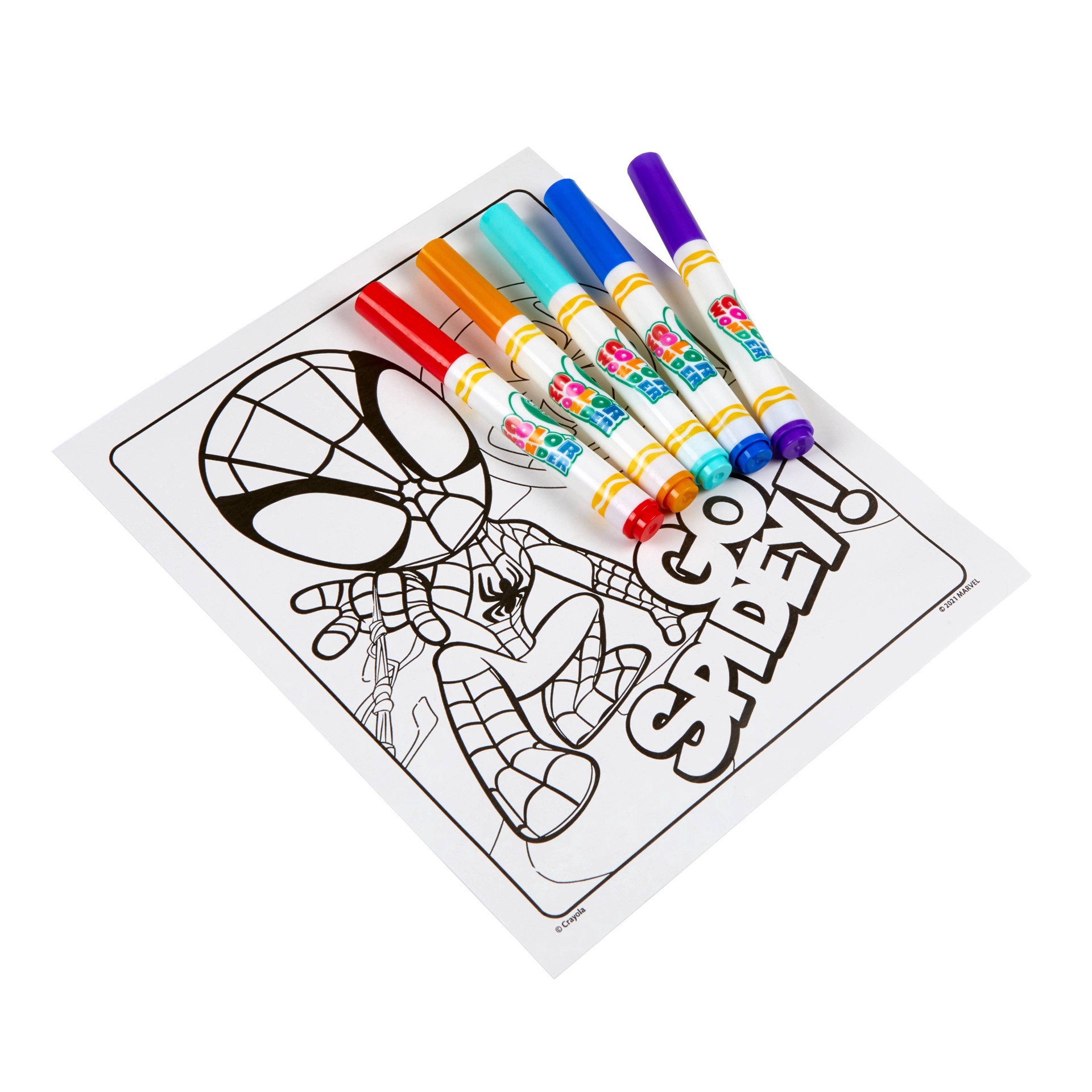 slide 3 of 9, Crayola Color Wonder, Spiderman Coloring Pages & Mess Free Markers, Gift, 1 ct