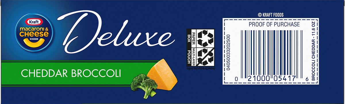 slide 8 of 8, Kraft Deluxe Cheddar Broccoli Macaroni & Cheese Dinner, 11.6 oz Box, 11.6 oz