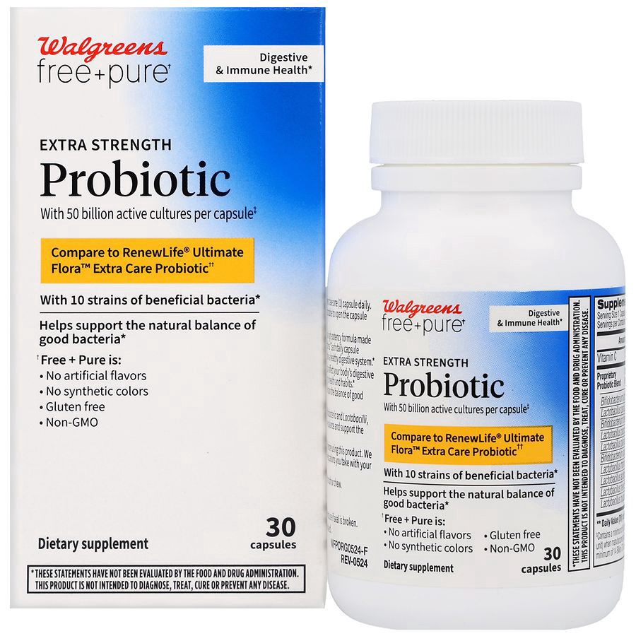 slide 4 of 5, Walgreens Extra Strength Probiotic, 30 ct