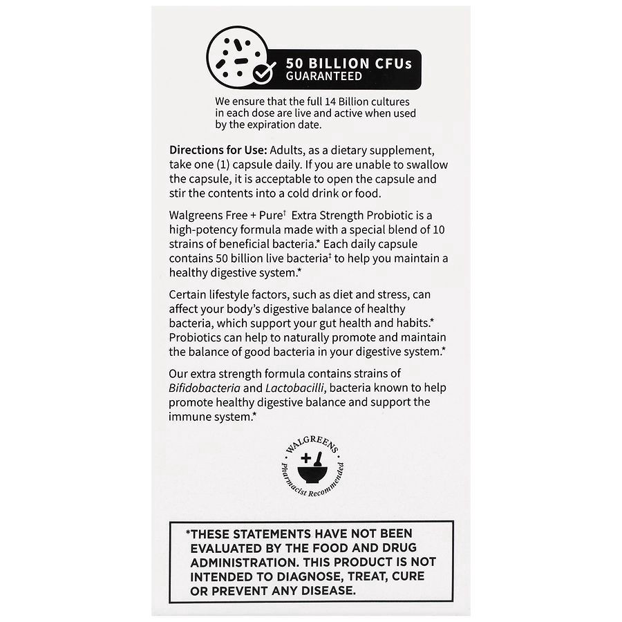 slide 5 of 5, Walgreens Extra Strength Probiotic, 30 ct