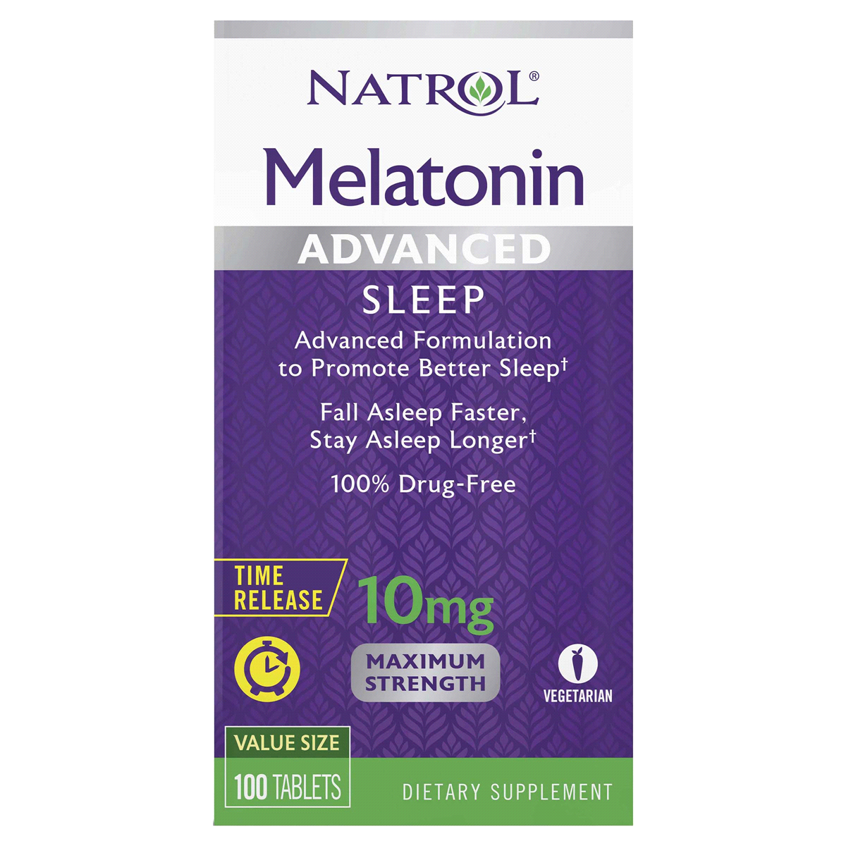 slide 1 of 5, Natrol Melatonin Advanced Sleep Maximum Strength 10 Mg Tablets Value Size, 100 ct; 10 mg