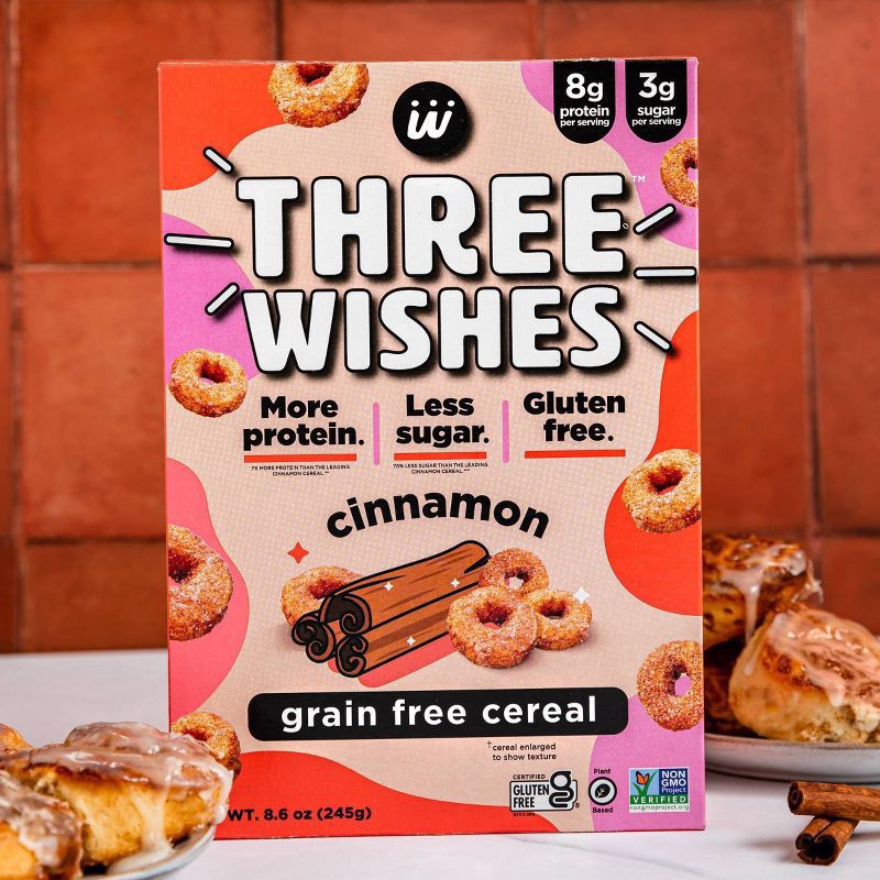 slide 2 of 5, Three Wishes Grain Free Cinnamon Cereal 8.6 oz, 8.6 oz