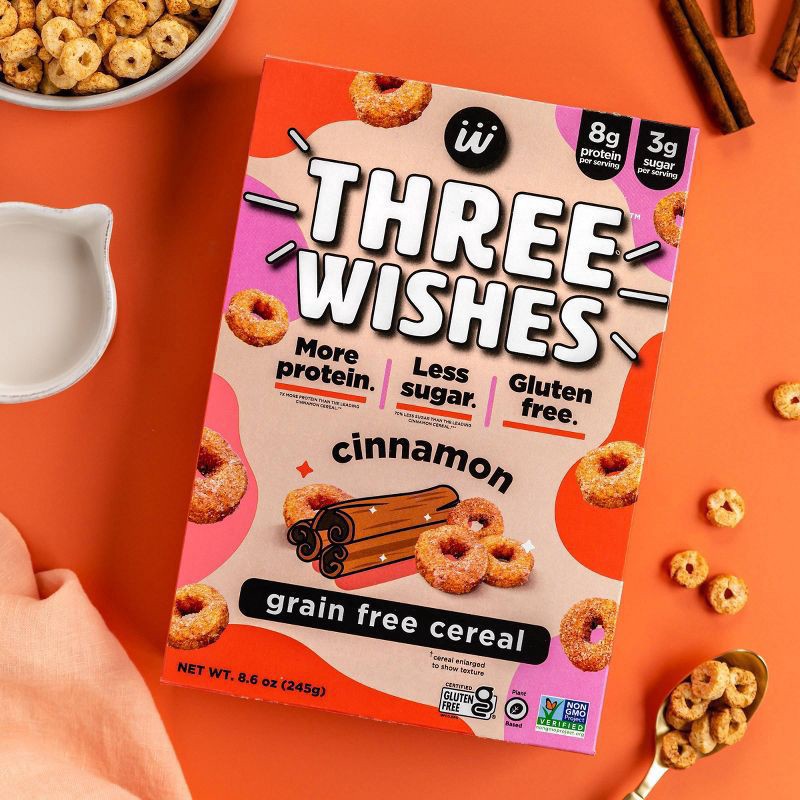 slide 5 of 5, Three Wishes Grain Free Cinnamon Cereal 8.6 oz, 8.6 oz