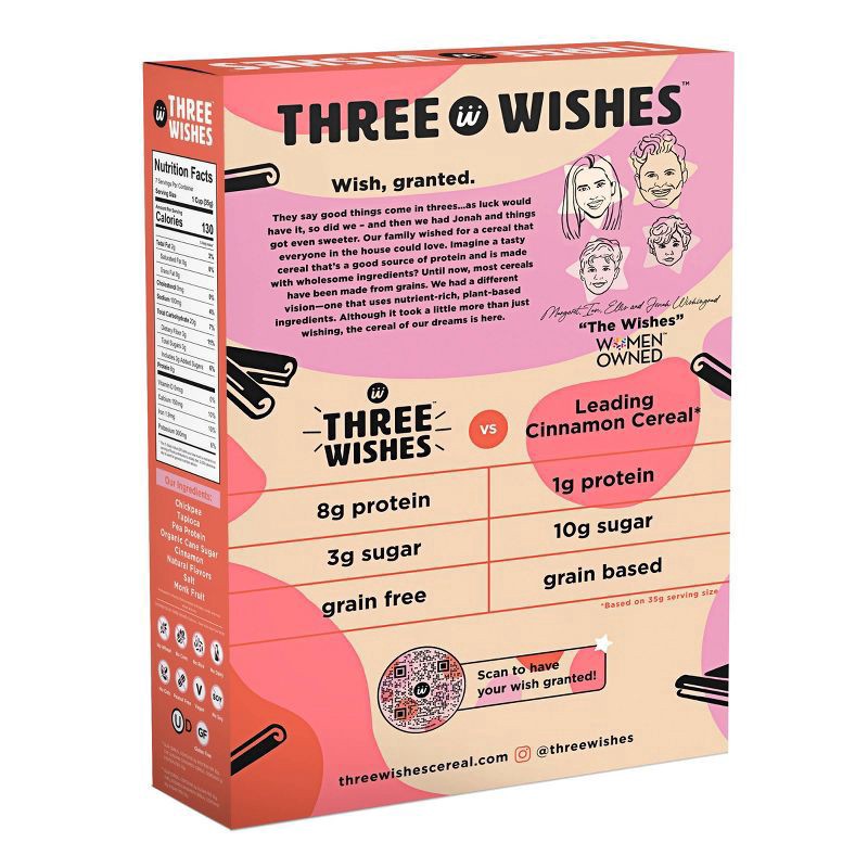 slide 3 of 5, Three Wishes Grain Free Cinnamon Cereal 8.6 oz, 8.6 oz