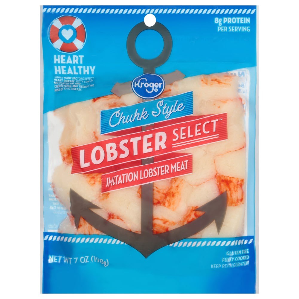 slide 1 of 2, Kroger Chunk Style Lobster Select Imitation Lobster Meat, 7 oz