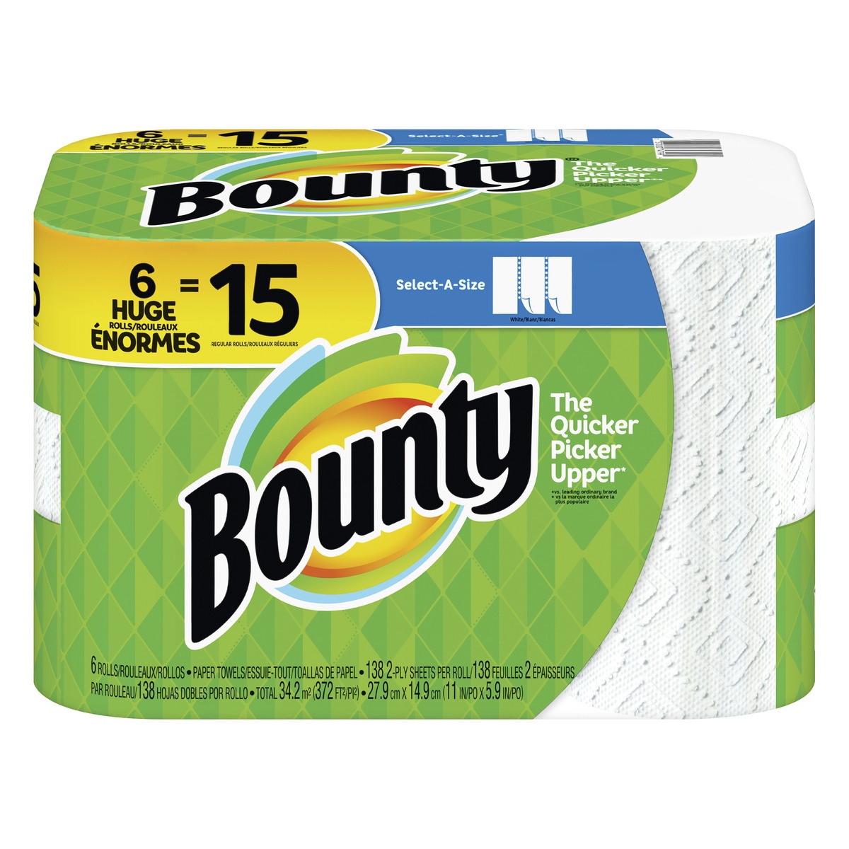 slide 1 of 1, Bounty Double Select White, 6 ct