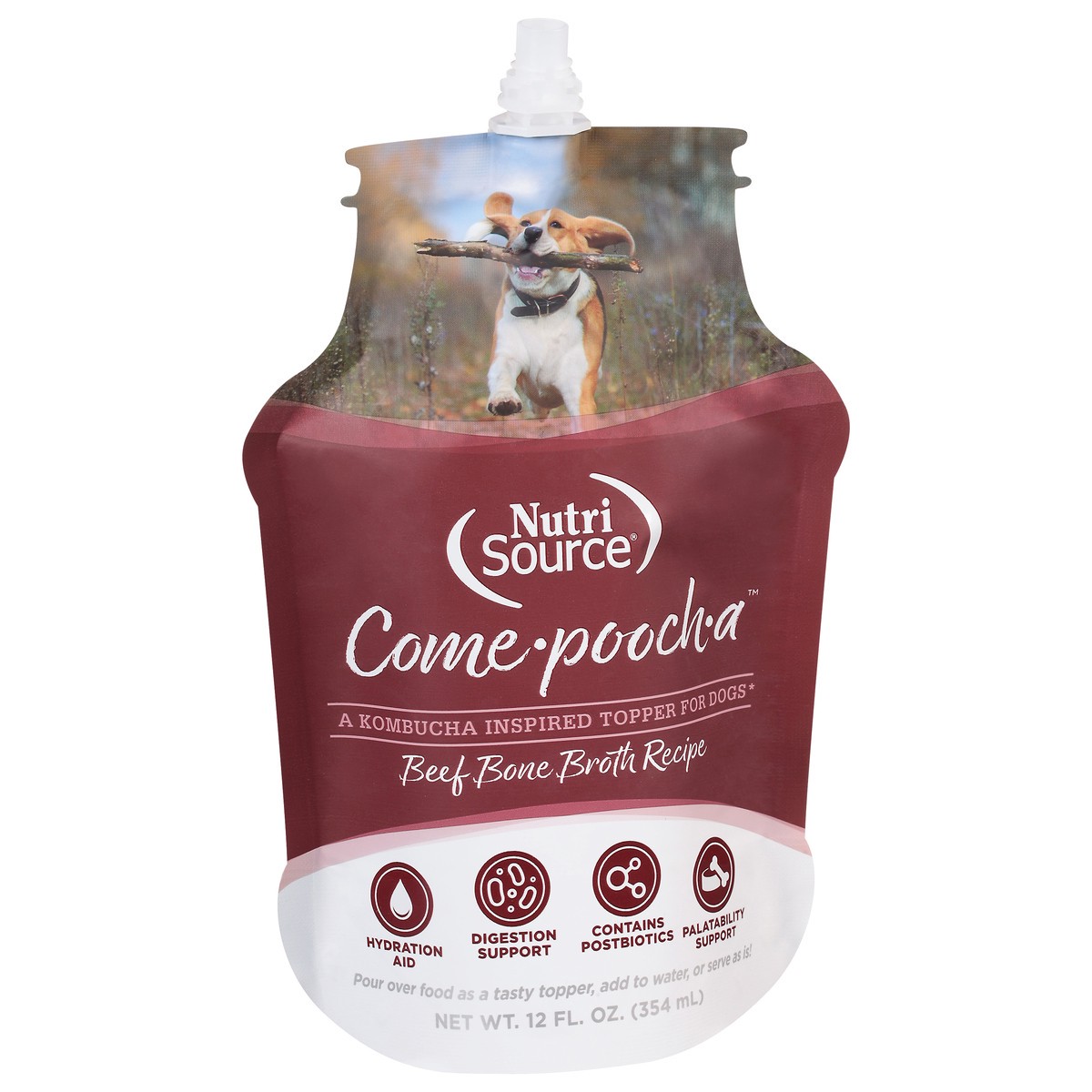 slide 9 of 16, NutriSource Come-Pooch-a Beef Bone Broth Recipe Topper for Dogs 12 fl oz, 12 fl oz