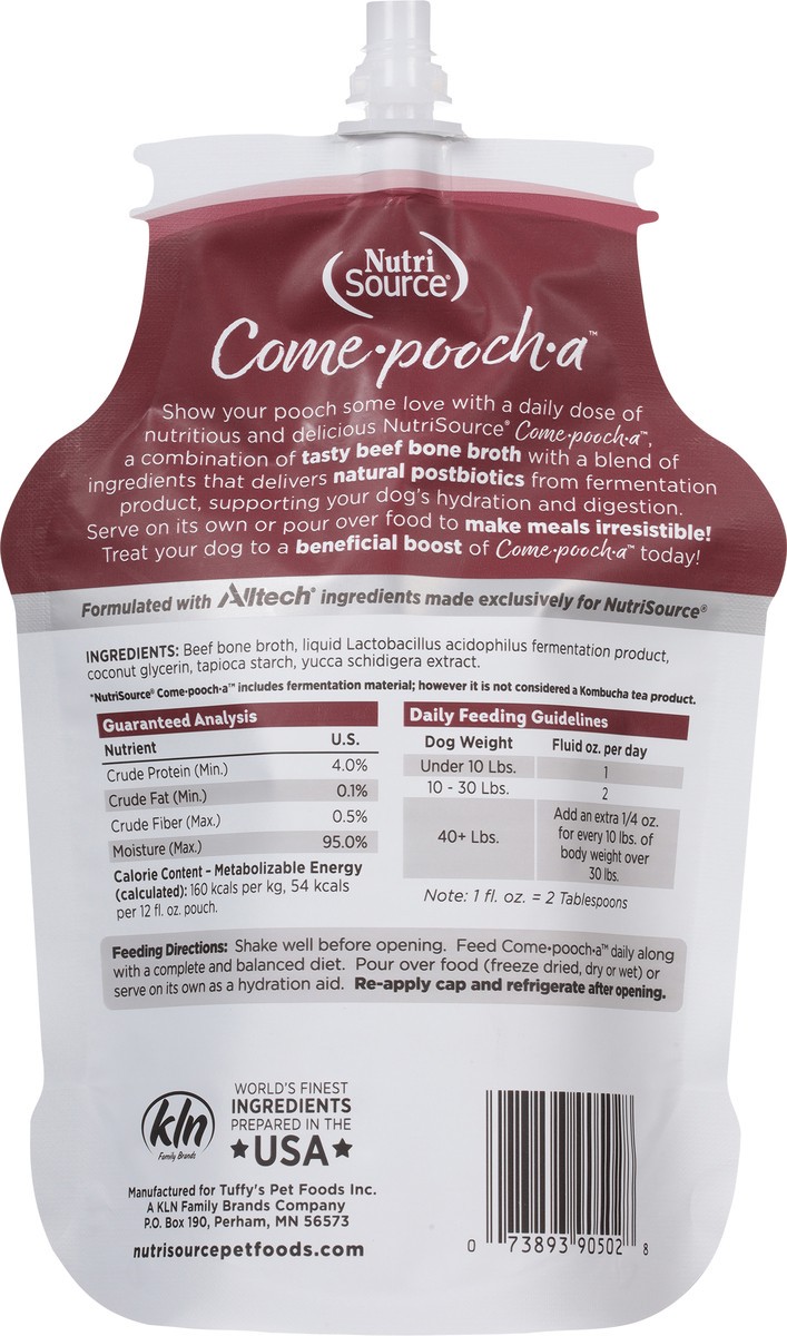 slide 15 of 16, NutriSource Come-Pooch-a Beef Bone Broth Recipe Topper for Dogs 12 fl oz, 12 fl oz