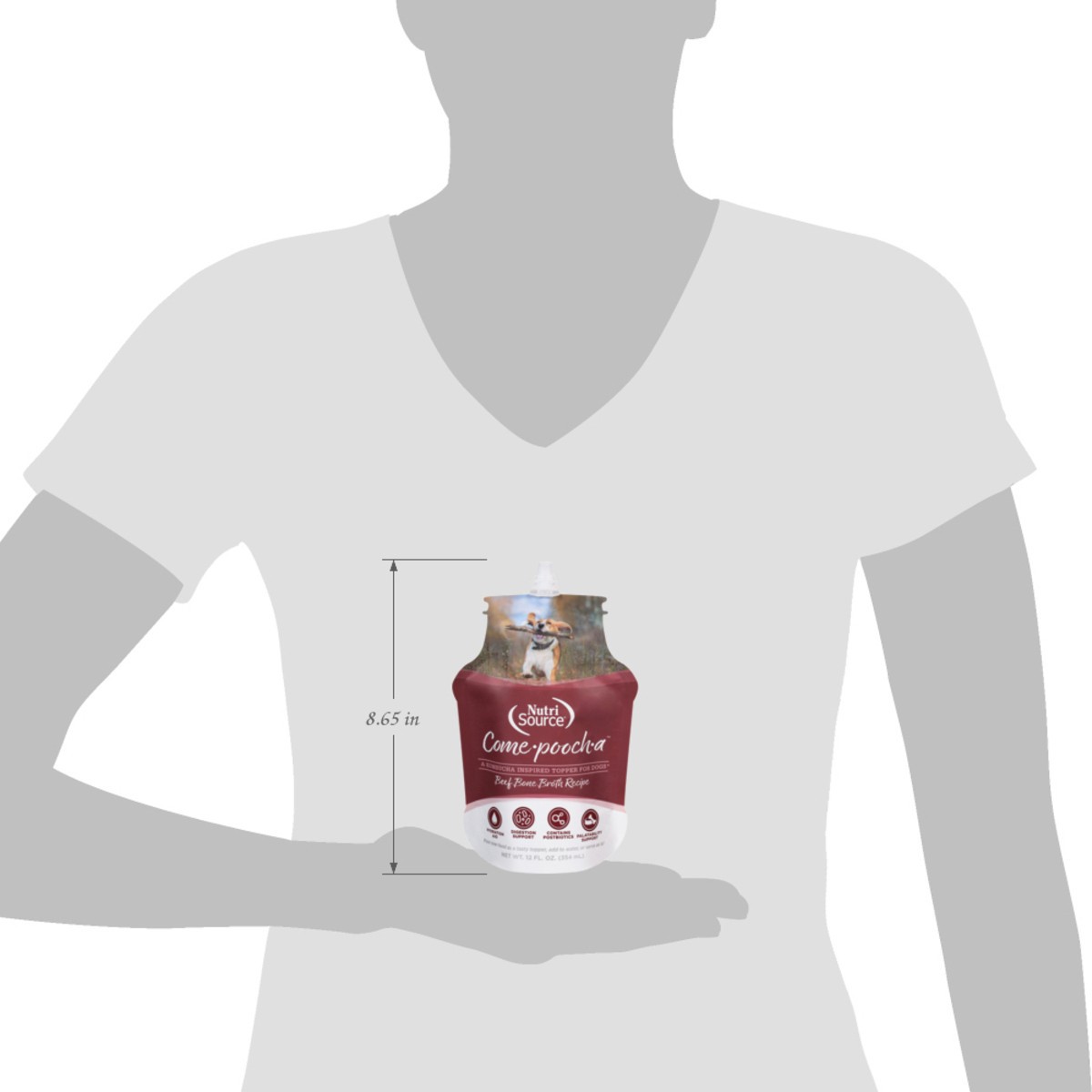 slide 13 of 16, NutriSource Come-Pooch-a Beef Bone Broth Recipe Topper for Dogs 12 fl oz, 12 fl oz