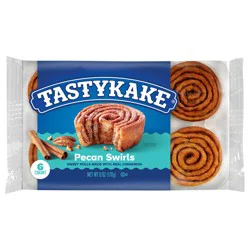 Tastykake Pecan Swirls, 6 Cinnamon and Pecan Baked Pastry Rolls, Cinnamon Rolls