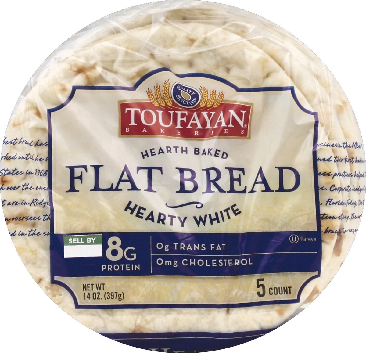 slide 1 of 5, Toufayan Flat Bread 5 ea, 5 ct