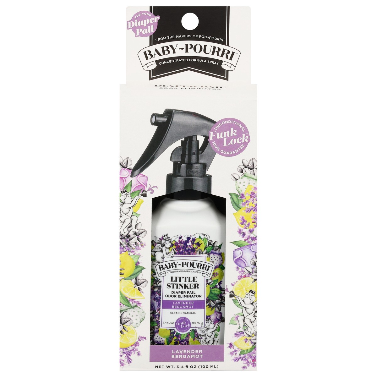 slide 1 of 11, Baby-Pourri Little Stinker Diaper Pail Lavender Bergamot Odor Eliminator 3.4 fl oz, 3.4 fl oz