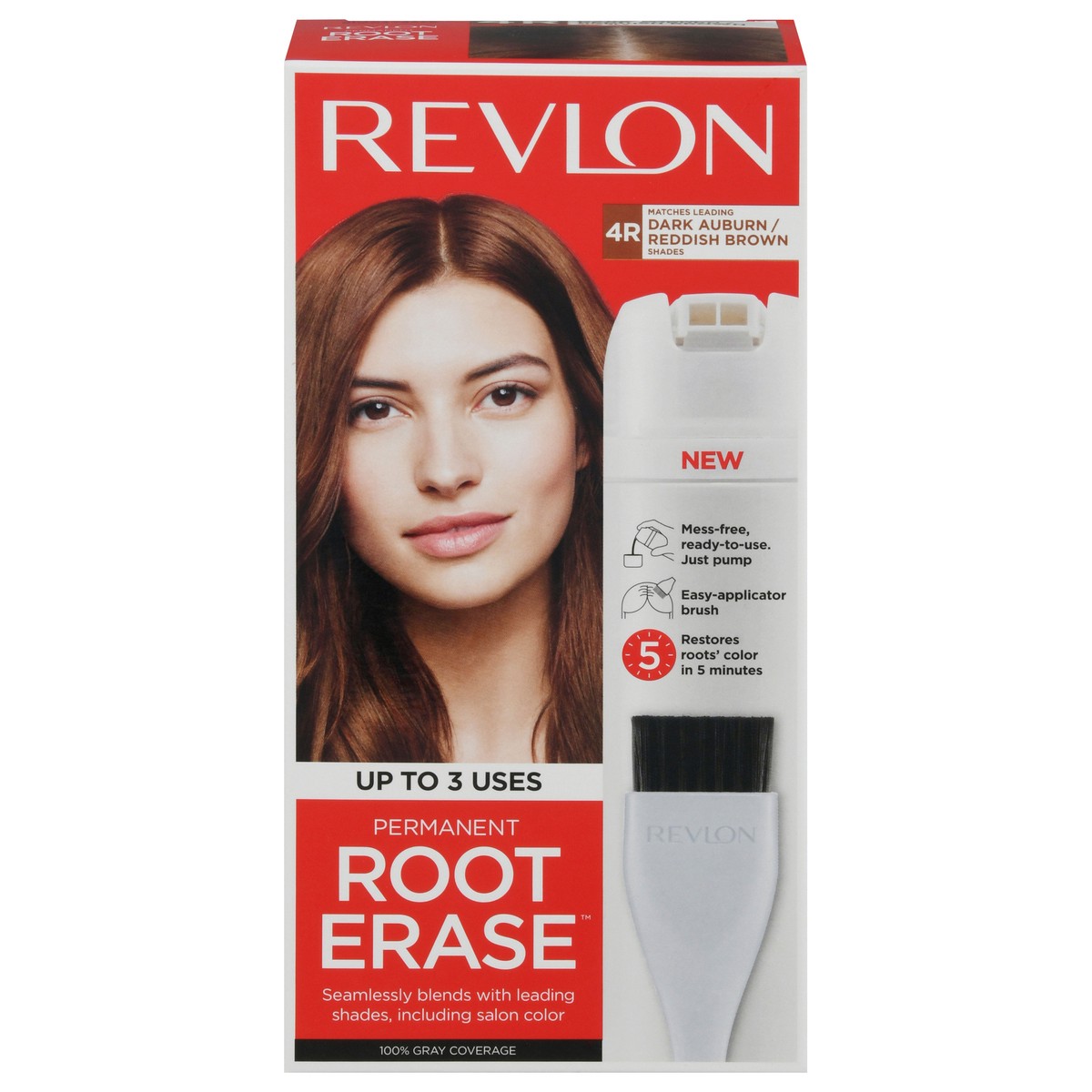 slide 1 of 12, Revlon Root Erase Permanent Touch Up, Dark Auburn / Reddish Brown, 1 ct