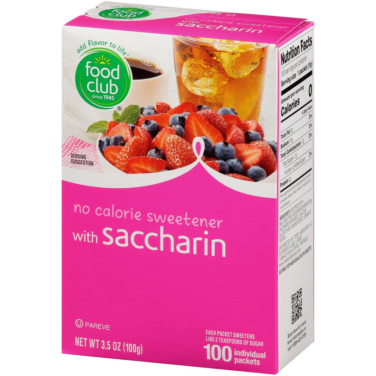 slide 3 of 10, Food Club Sugar Substitute Sacchrin, 100 ct