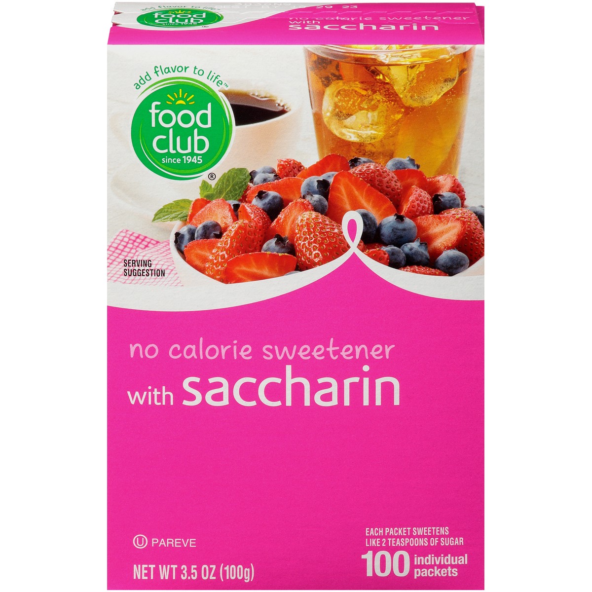 slide 1 of 10, Food Club Sugar Substitute Sacchrin, 100 ct