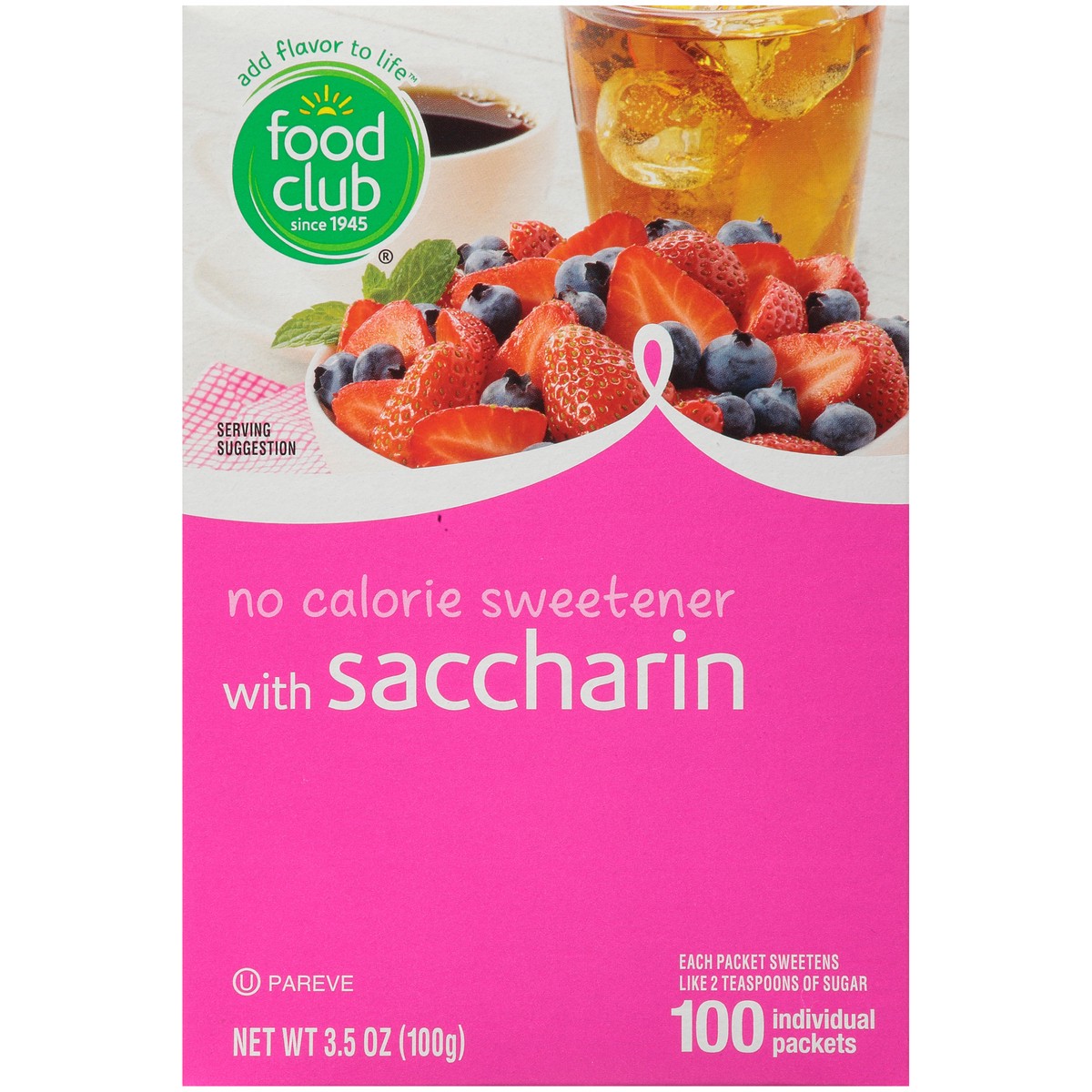 slide 9 of 10, Food Club Sugar Substitute Sacchrin, 100 ct