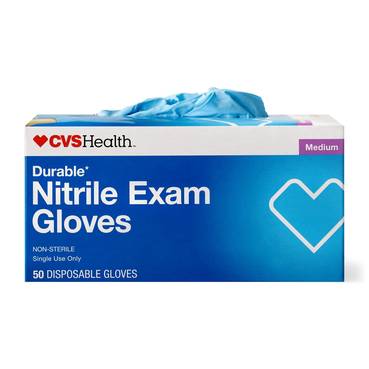 slide 4 of 5, Cvs Durable Nitrile Exam Gloves, Medium, 50 Ct, 50 ct