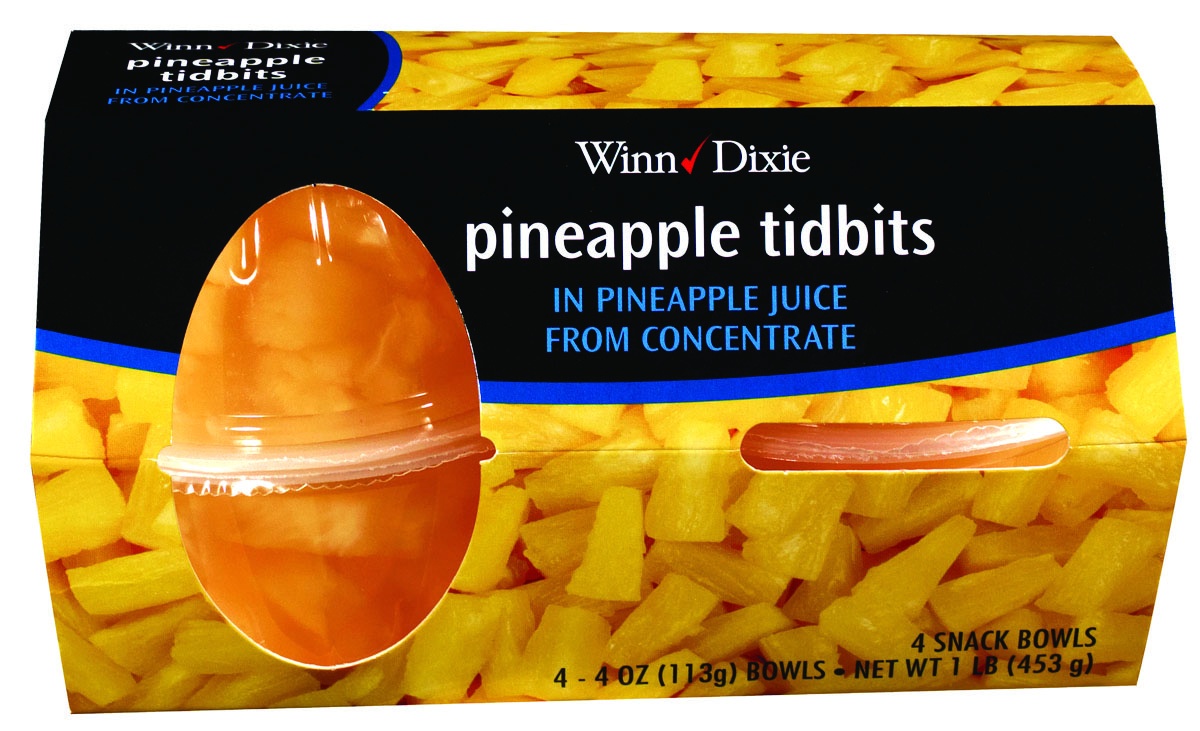 slide 1 of 1, Winn-Dixie Pineapple Fruit Bowl, 4 ct