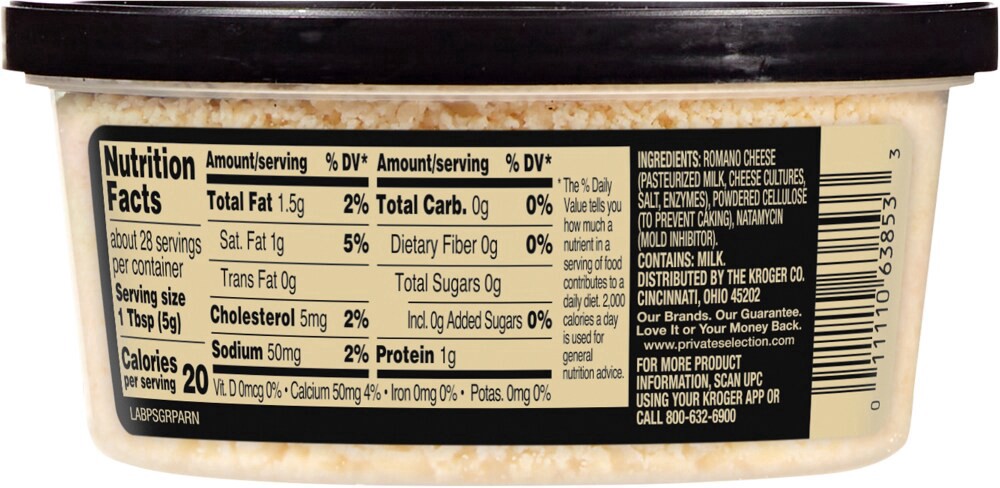 slide 3 of 3, Private Selection Grated Romano Cheese, 5 oz