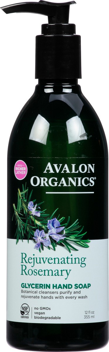 slide 8 of 11, Avalon Organics Rejuvenating Rosemary Glycerin Hand Soap 12 fl oz, 12 fl oz