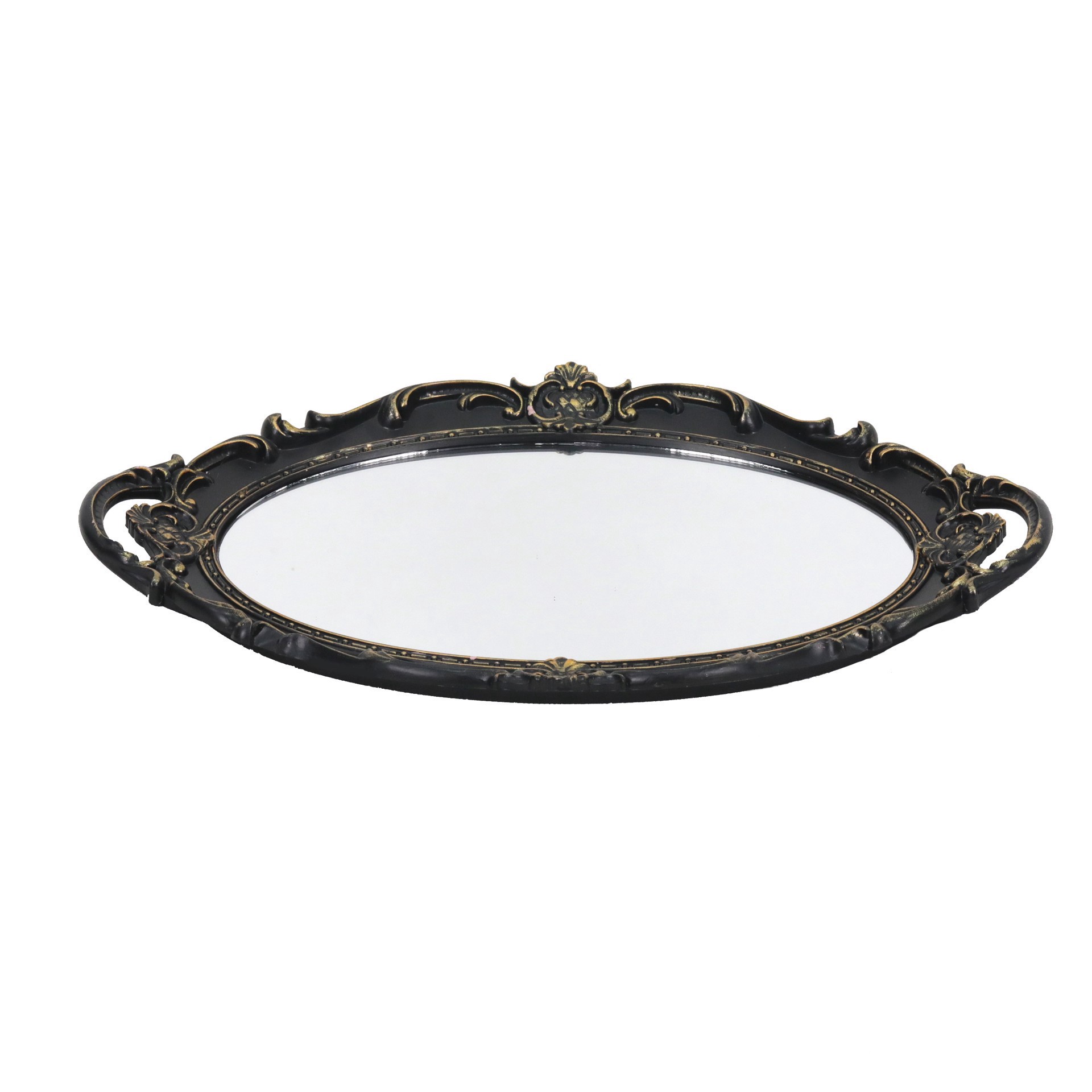 slide 2 of 2, 15.25" Antique Brass Mirror Tray Tabletop Decor By Ashland, 9.75 in x 1 in x 15.25 in