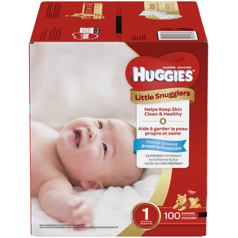 slide 1 of 1, Huggies Little Snugglers Baby Diapers Size 1, 100 ct