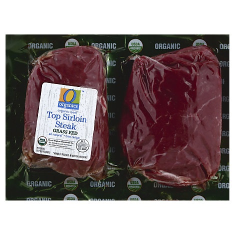 slide 1 of 1, O Organics Organic Beef Grass Fed Top Sirloin Steak, 1 lb