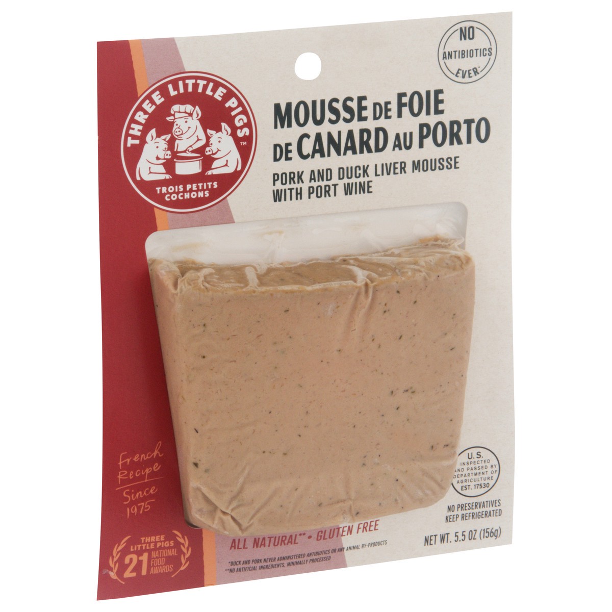 slide 4 of 9, Three Little Pigs Pork & Duck Liver Mousse with Pork Wine 5.5 oz, 5.5 oz