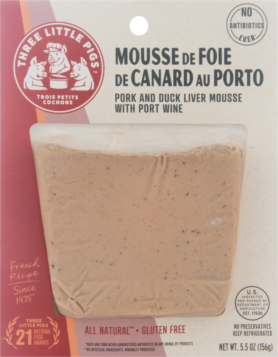 slide 7 of 9, Three Little Pigs Pork & Duck Liver Mousse with Pork Wine 5.5 oz, 5.5 oz