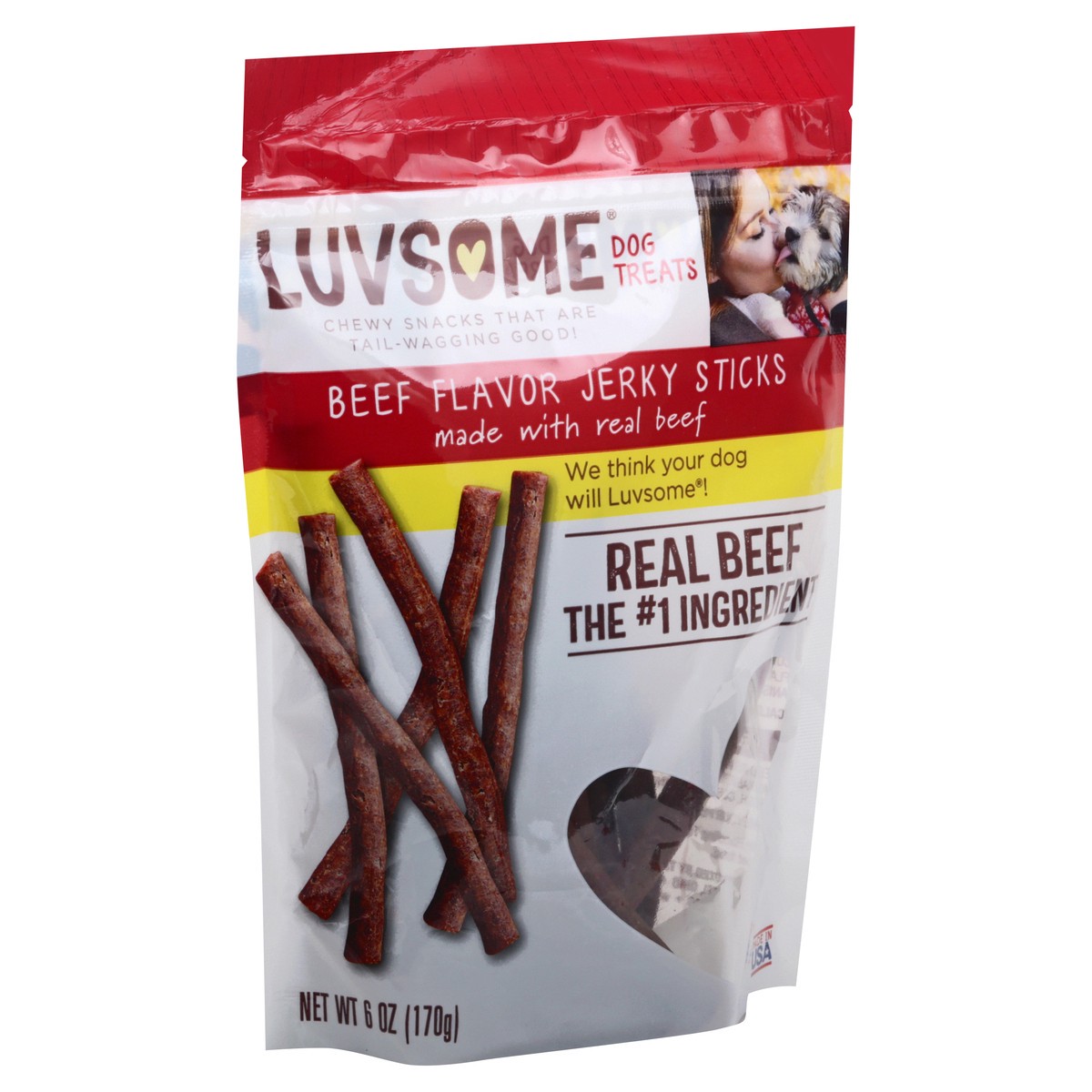 slide 6 of 9, Luvsome Jerky Sticks Beef Flavor Dog Treats 6 oz, 6 oz