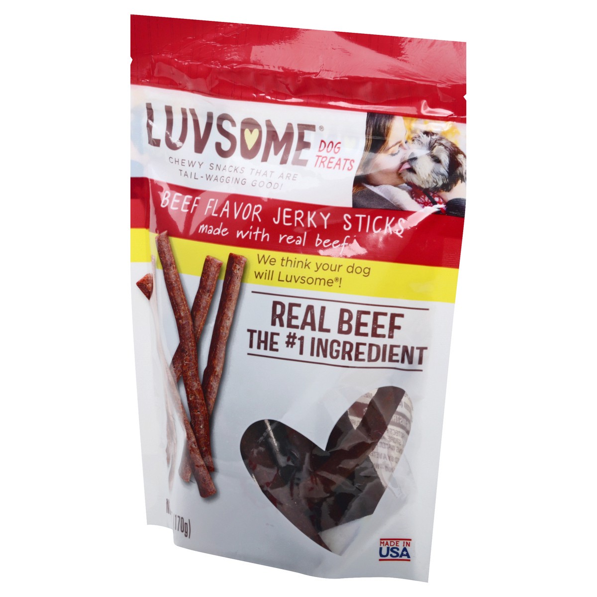 slide 8 of 9, Luvsome Jerky Sticks Beef Flavor Dog Treats 6 oz, 6 oz