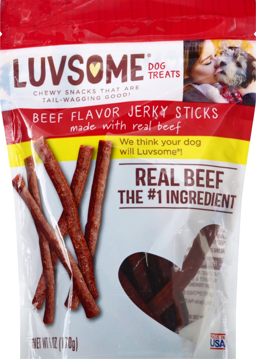 slide 9 of 9, Luvsome Jerky Sticks Beef Flavor Dog Treats 6 oz, 6 oz