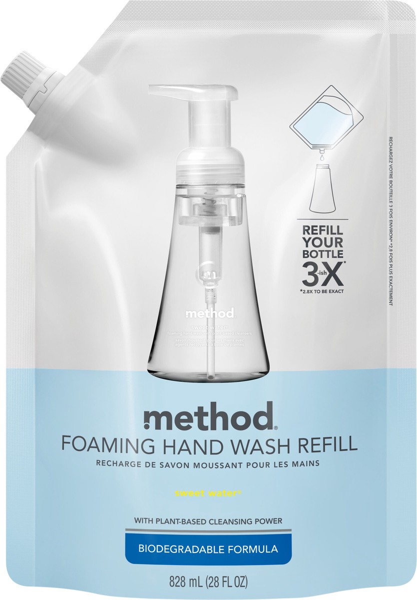 slide 2 of 3, method Foaming Hand Soap Refill, Sweet Water, 28 Ounce, 28 fl oz