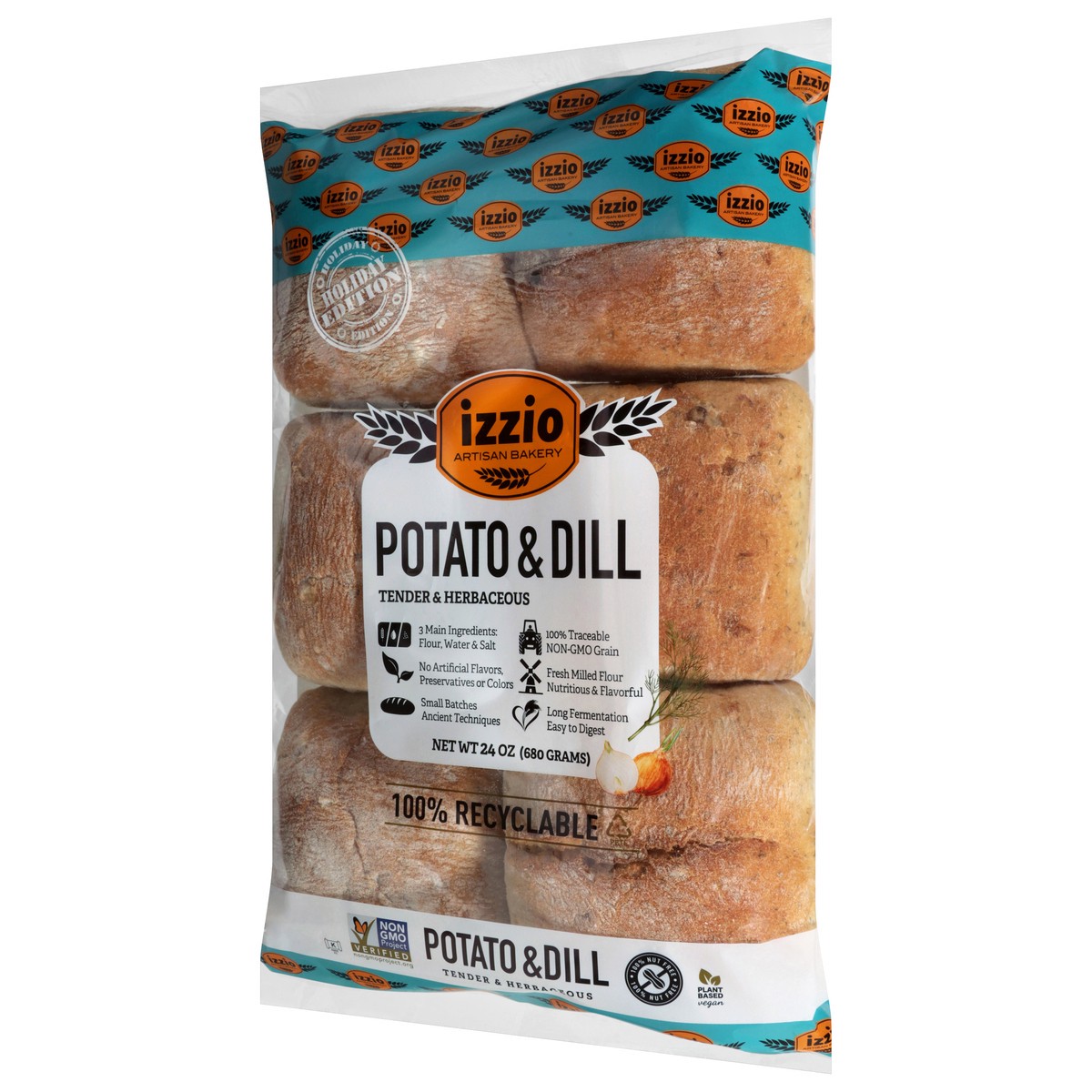 slide 4 of 4, Izzio Potato Dill Sourdough Sandwich Rolls 6 Count - 24 Oz, 24 oz