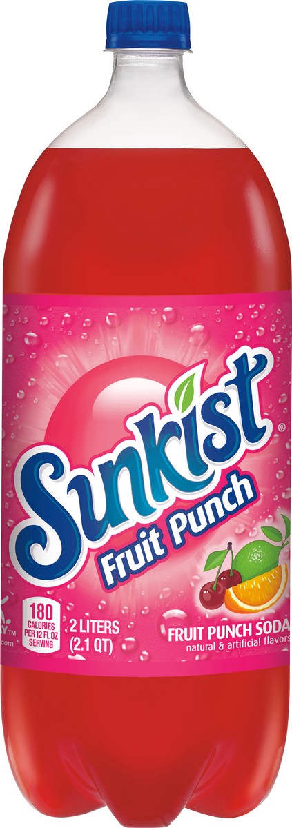 slide 7 of 7, Sunkist Fruit Punch Soda- 2 liter, 2 liter