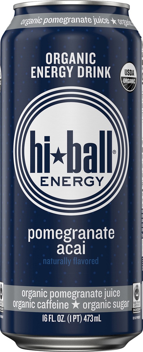 slide 6 of 7, Hiball Energy Certified Organic Energy Drink, Pomegranate Acai, 16 fl. oz. Can, 16 oz