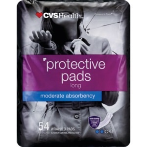 slide 1 of 1, CVS Health Moderate Absorbency Protective Pads Long (4 Pk Of 54 Ea/Total 216), 60 ct