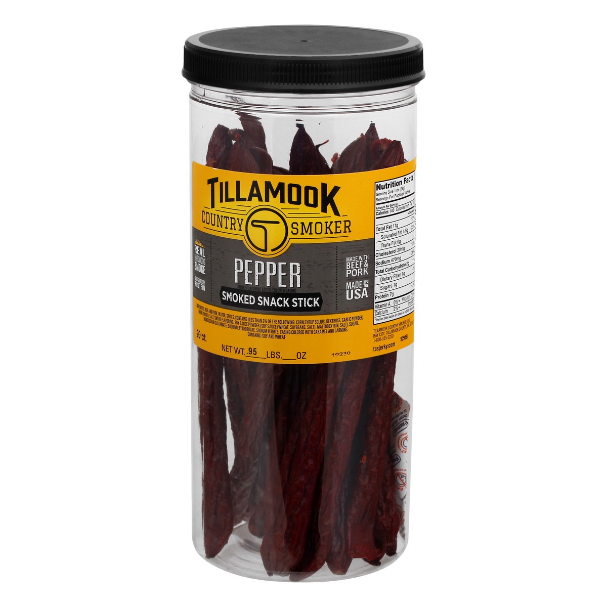 slide 7 of 13, Tillamook Smoked Pepper Snack Stick 20 ea, 20 ct