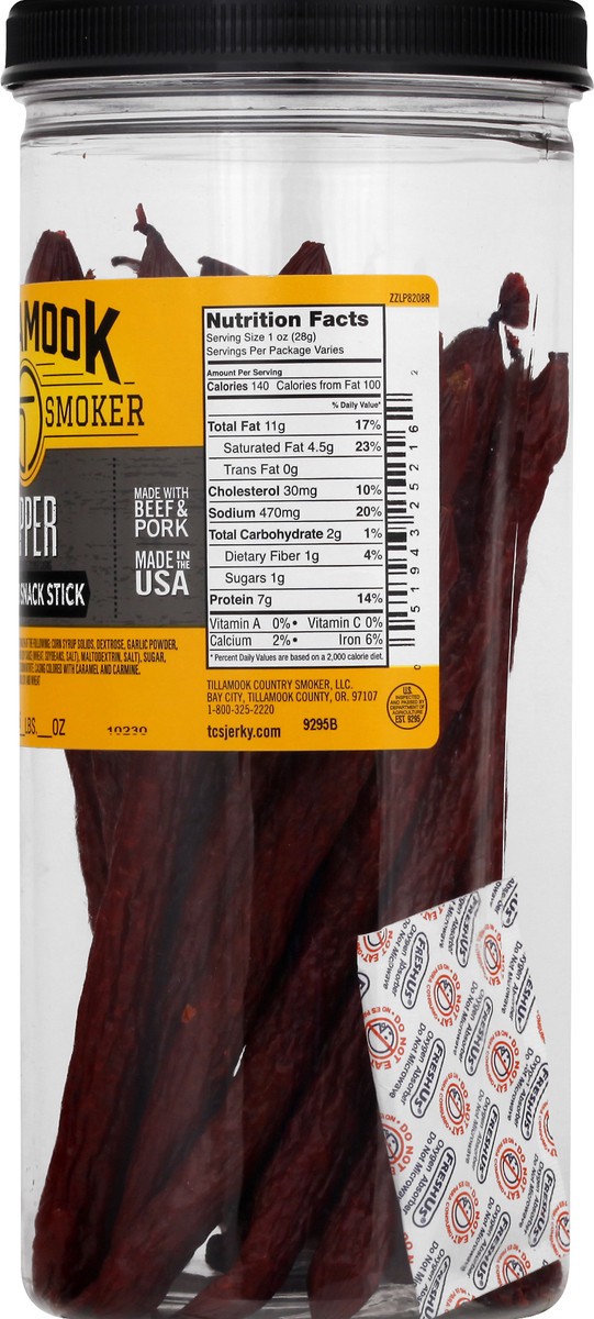 slide 2 of 13, Tillamook Smoked Pepper Snack Stick 20 ea, 20 ct