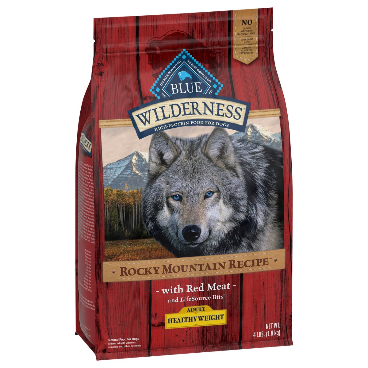 slide 4 of 12, Blue Buffalo Wilderness Rocky Mountain Recipe High Protein, Natural Adult Healthy Weight Dry Dog Food, Red Meat 4-lb, 4 lb