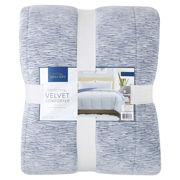 Truly Soft Velvet Comforter Blue 1 ct Shipt