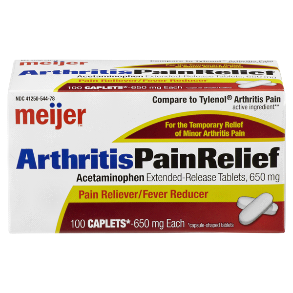 slide 1 of 6, Meijer Arthritis Pain Relief Caplets, 100 ct