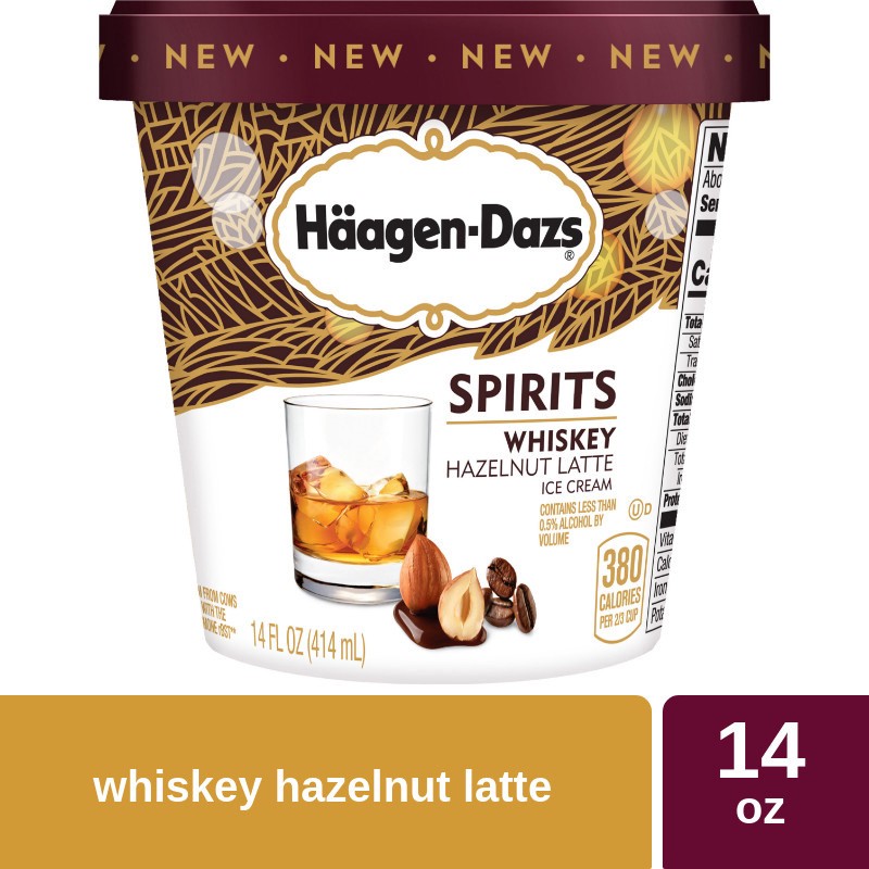 slide 3 of 5, Häagen-Dazs Spirits Whiskey Hazelnut Latte Coffee Ice Cream, 14 Fl Oz, 348.30 g