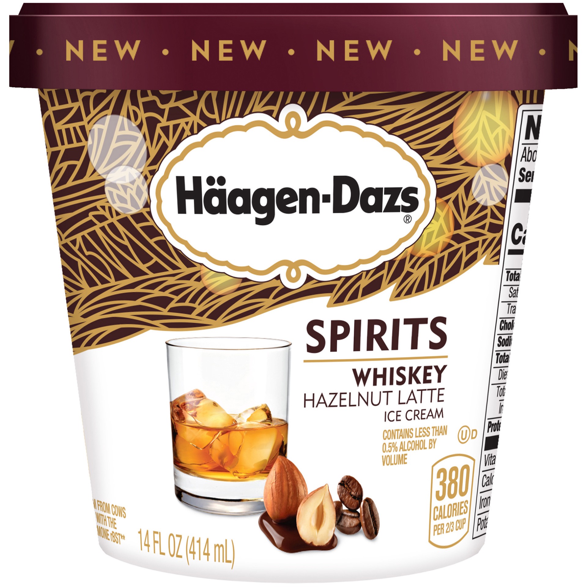 slide 1 of 5, Häagen-Dazs Spirits Whiskey Hazelnut Latte Coffee Ice Cream, 14 Fl Oz, 348.30 g